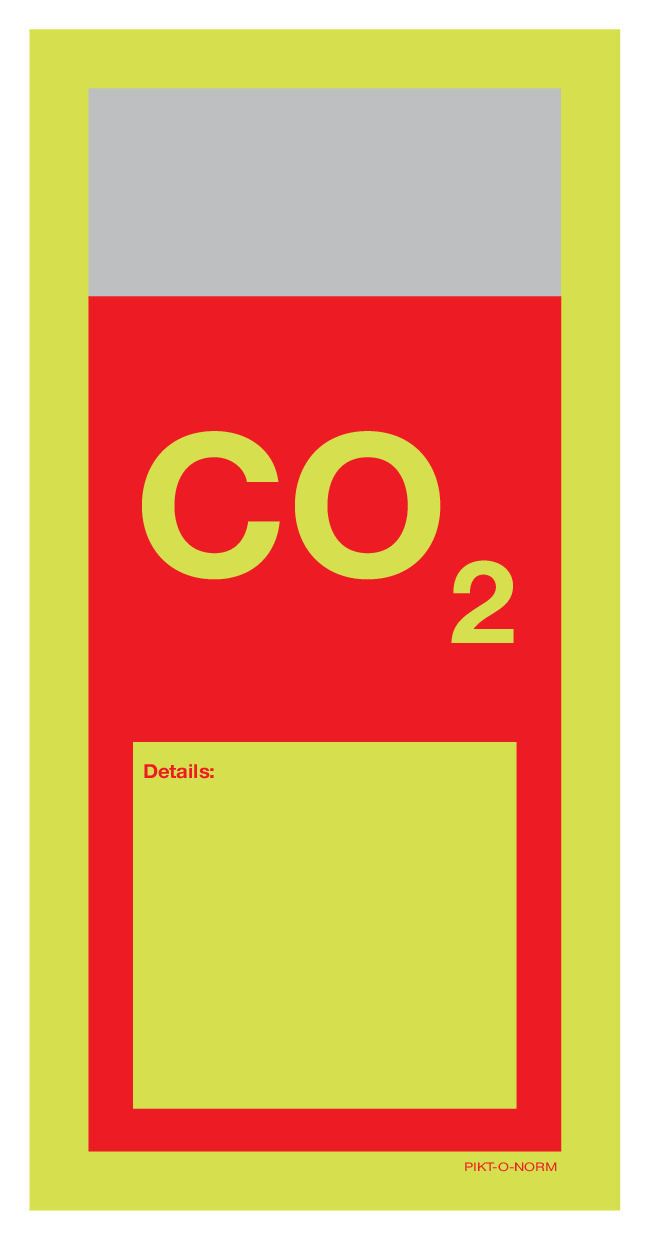 CO2, SUPPLEMENTARY SIGN MET TEKSTVAK