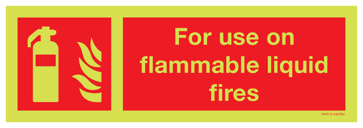 FOR USE ON FLAMMABLE LIQUID FIRES