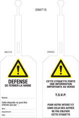 DEFENSE DE FERMER LA VANNE..MET SLUITING