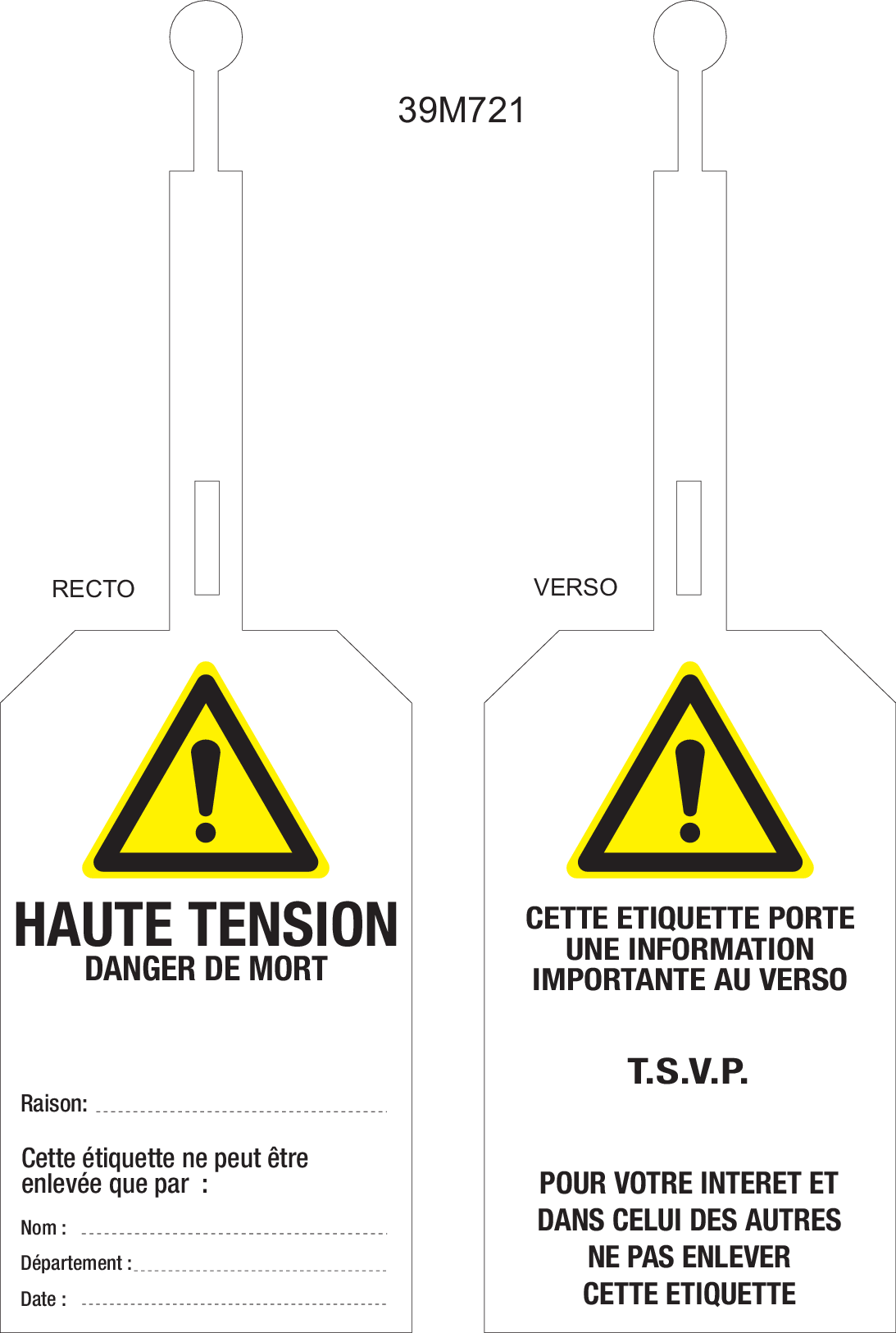 HAUTE TENSION...LABEL MET SLUITING