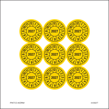 2027, PASTILLES CALENDRIER JAUNE