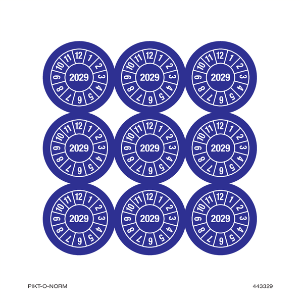2029, KEURINGSSTICKERS BLAUW