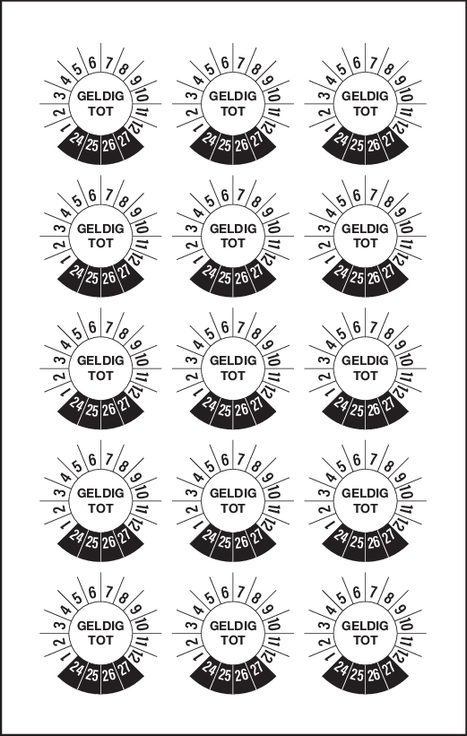 GELDIG TOT, PASTILLES CALENDRIER