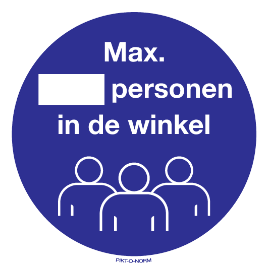 MAX. PERSONEN IN DE WINKEL