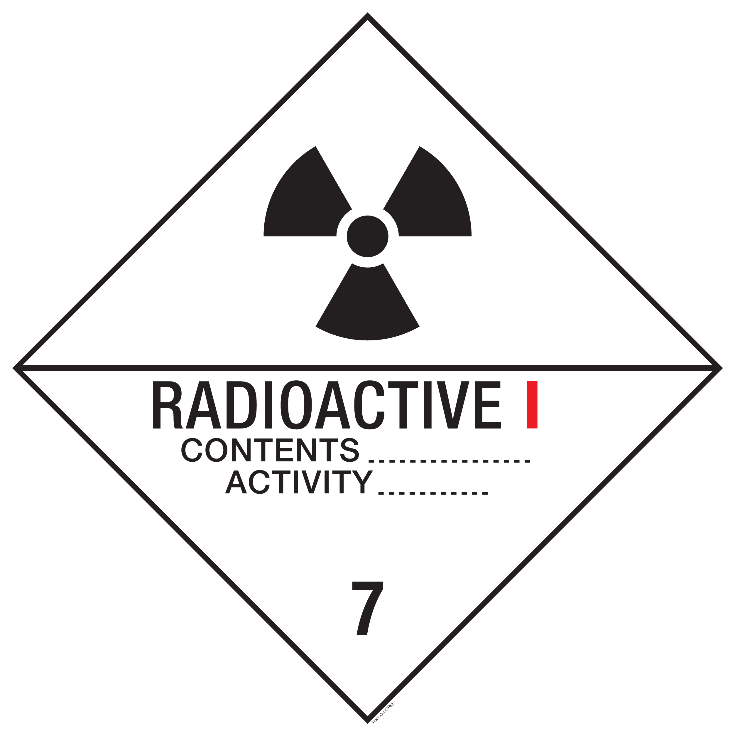 RADIOACTIEVE STOFFEN, CAT.I. ADR KL.7A