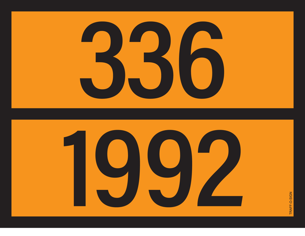 PANNEAU ADR AVEC CODE DE DANGER 336/1992