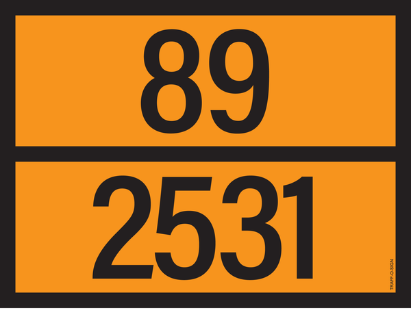 PANNEAU ADR AVEC CODE DE DANGER 89/2531