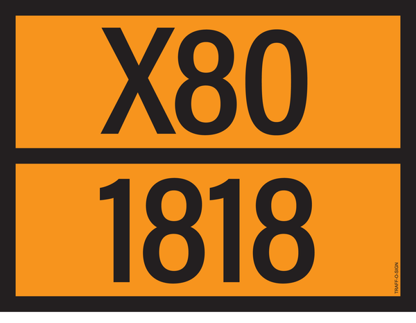 PANNEAU ADR AVEC CODE DE DANGER X80/1818