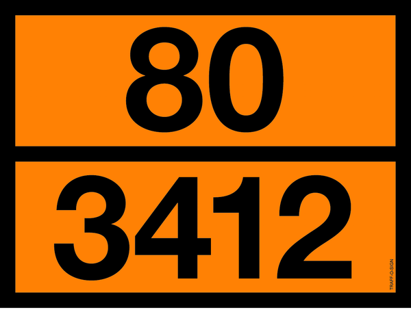 PANNEAU ADR AVEC CODE DE DANGER 80/3412