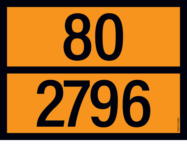 PANNEAU ADR AVEC CODE DE DANGER 80/2796