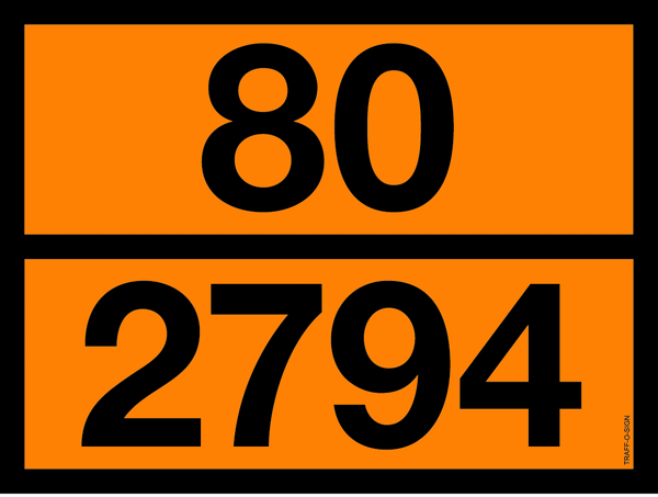 PANNEAU ADR AVEC CODE DE DANGER 80/2794