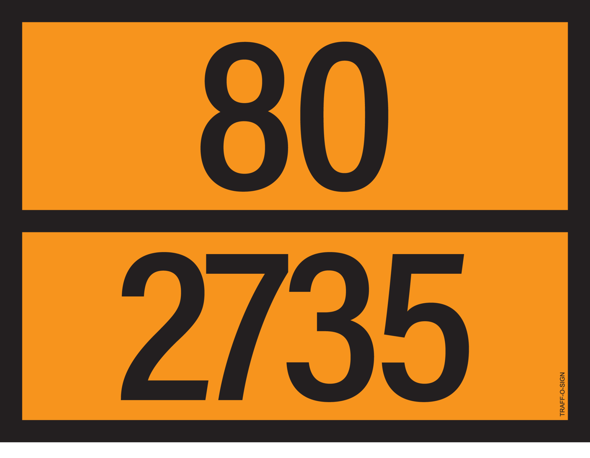 PANNEAU ADR AVEC CODE DE DANGER 80/2735