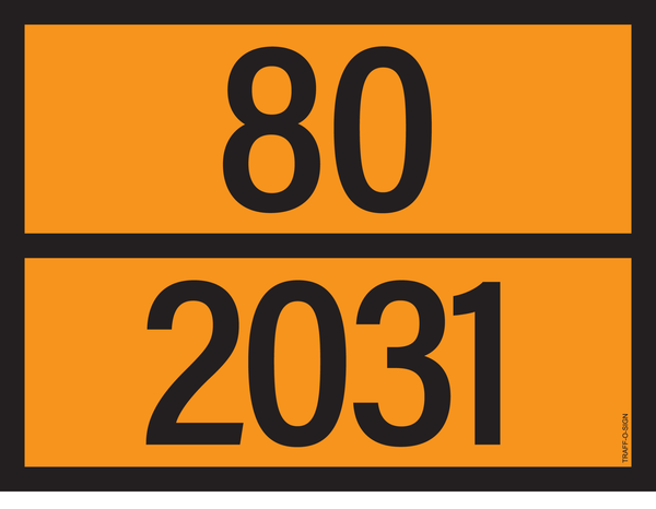 PANNEAU ADR AVEC CODE DE DANGER 80/2031
