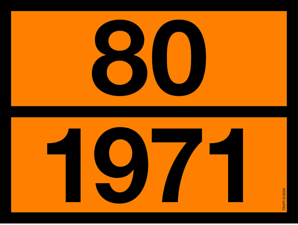 PANNEAU ADR AVEC CODE DE DANGER 80/1971