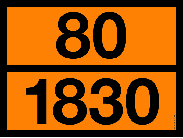 PANNEAU ADR AVEC CODE DE DANGER 80/1830