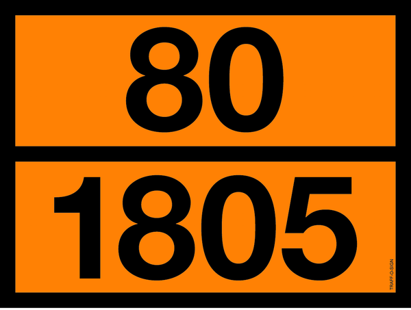 PANNEAU ADR AVEC CODE DE DANGER 80/1805