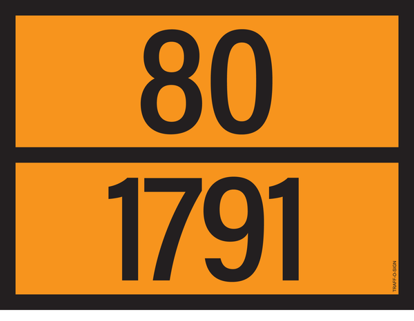 PANNEAU ADR AVEC CODE DE DANGER 80/1791