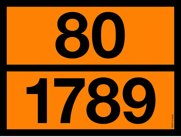 PANNEAU ADR AVEC CODE DE DANGER 80/1789