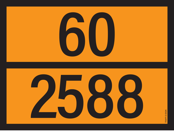 PANNEAU ADR AVEC CODE DE DANGER 60/2588