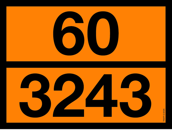 PANNEAU ADR AVEC CODE DE DANGER 60/3243