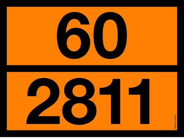 PANNEAU ADR AVEC CODE DE DANGER 60/2811