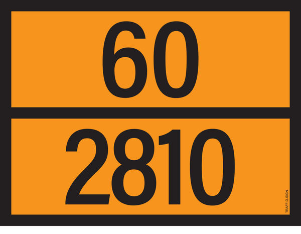 PANNEAU ADR AVEC CODE DE DANGER 60/2810
