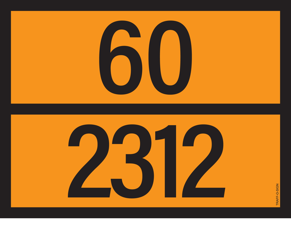 PANNEAU ADR AVEC CODE DE DANGER 60/2312