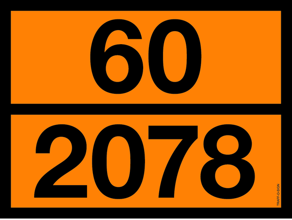 PANNEAU ADR AVEC CODE DE DANGER 60/2078