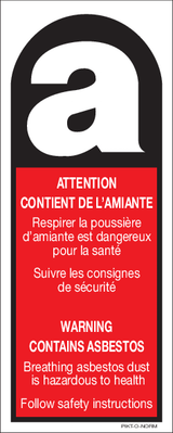 ATTENTION, CONTIENT DE L'AMIANTE. WAR...