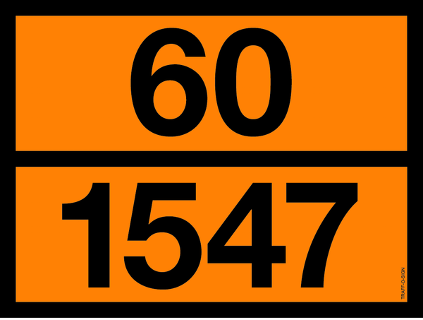 PANNEAU ADR AVEC CODE DE DANGER 60/1547
