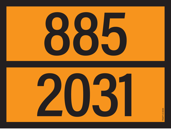 PANNEAU ADR AVEC CODE DE DANGER 885/2031
