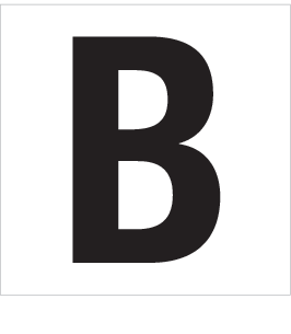 B, UITGESNEDEN LETTER