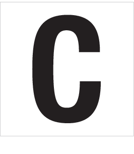 C, UITGESNEDEN LETTER