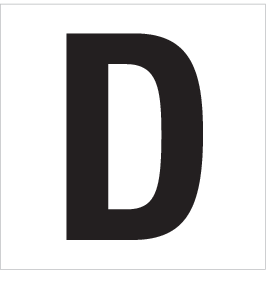 D, UITGESNEDEN LETTER