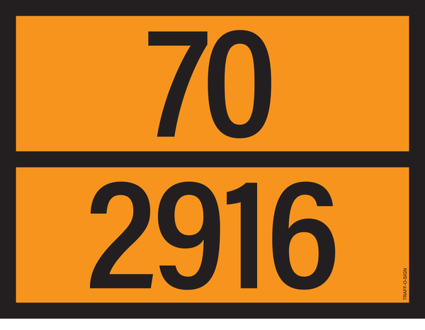 PANNEAU ADR AVEC CODE DE DANGER 70/2916