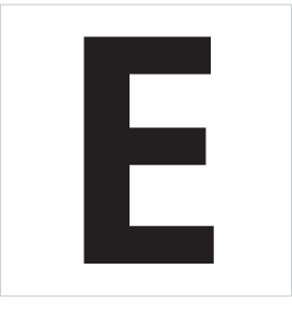 E, UITGESNEDEN LETTER