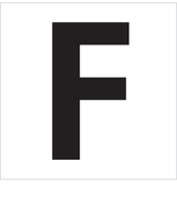 F, UITGESNEDEN LETTER