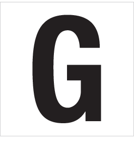 G, UITGESNEDEN LETTER