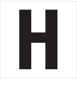 H, UITGESNEDEN LETTER