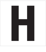 H, UITGESNEDEN LETTER