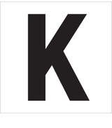 K, UITGESNEDEN LETTER