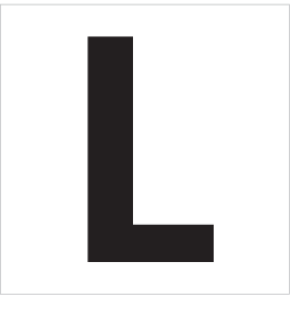 L, UITGESNEDEN LETTER