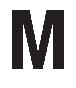 M, UITGESNEDEN LETTER