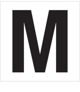 M, UITGESNEDEN LETTER