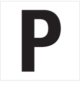 P, UITGESNEDEN LETTER