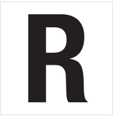 R, UITGESNEDEN LETTER