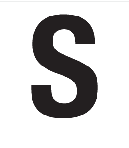 S, UITGESNEDEN LETTER