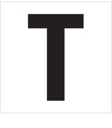 T, UITGESNEDEN LETTER
