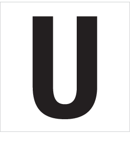 U, UITGESNEDEN LETTER