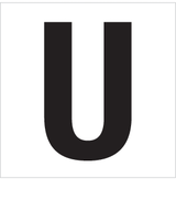 U, UITGESNEDEN LETTER